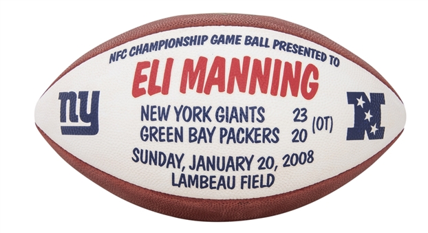 2008 Eli Manning NFC Championship Game Ball